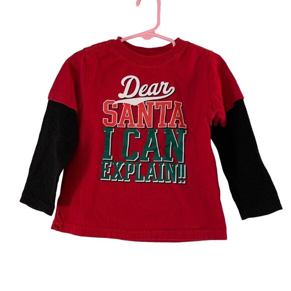 HOLIDAY TIME Boy’s “Dear Santa I Can Explain” Long Sleeve Jersey / Size: 3T - Picture 1 of 8